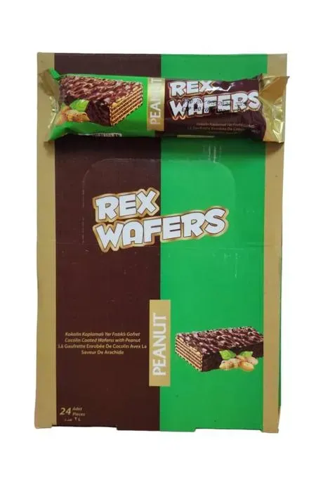 Rex Wafers chocolate con maní (por cantidad de 24 unidades)